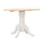 Table de salle à manger ronde naturelle brun et blanc avec abattant