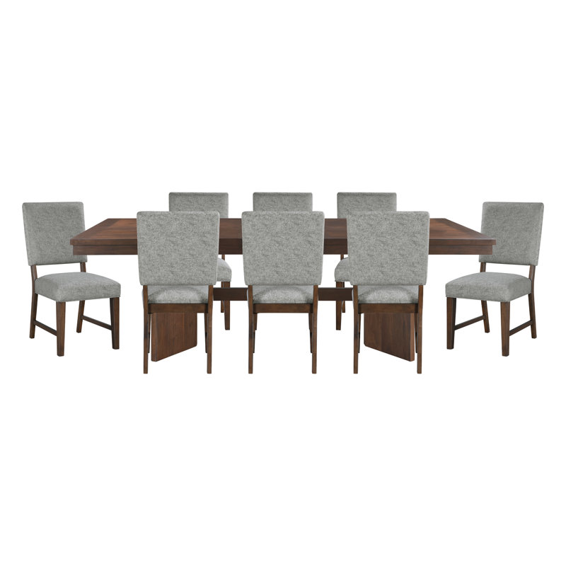 Safaa 9-piece Dining Table Set, 9 Pieces: Table, 8 Chairs