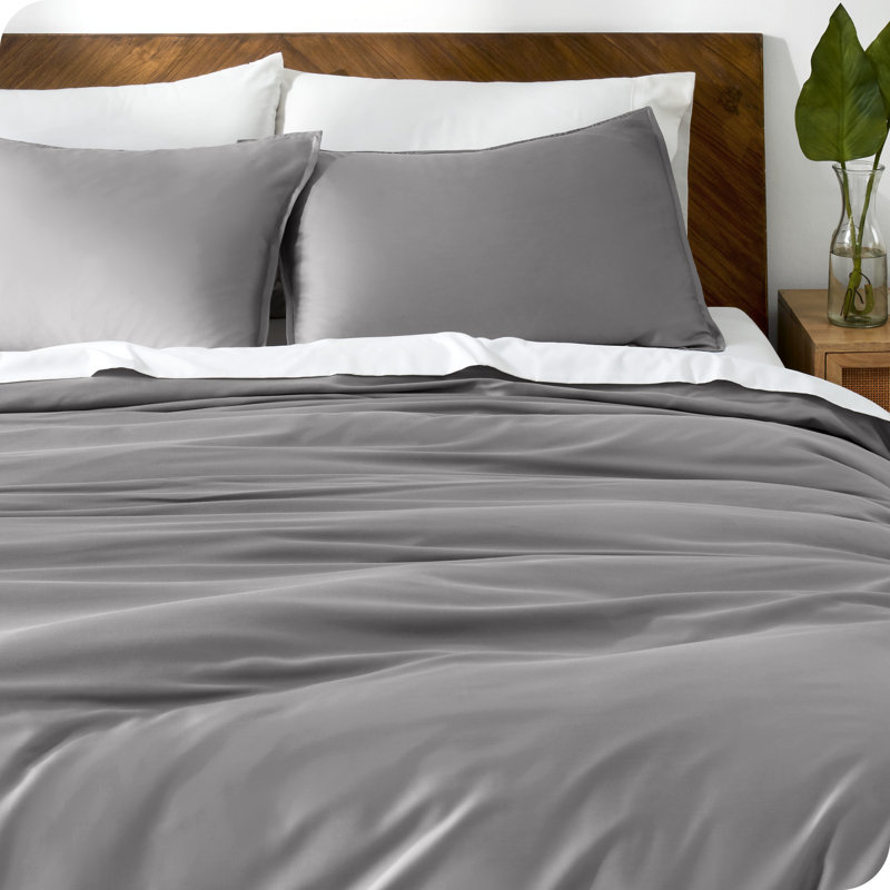 Twin/Twin XL Light Gray TENCEL Lyocell Duvet Cover Set
