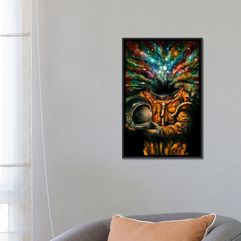 «Inhale», impression sur toile, H 26 po x l 18 po x P 1,5 po, Toile avec cadre noir, Pas de tapis