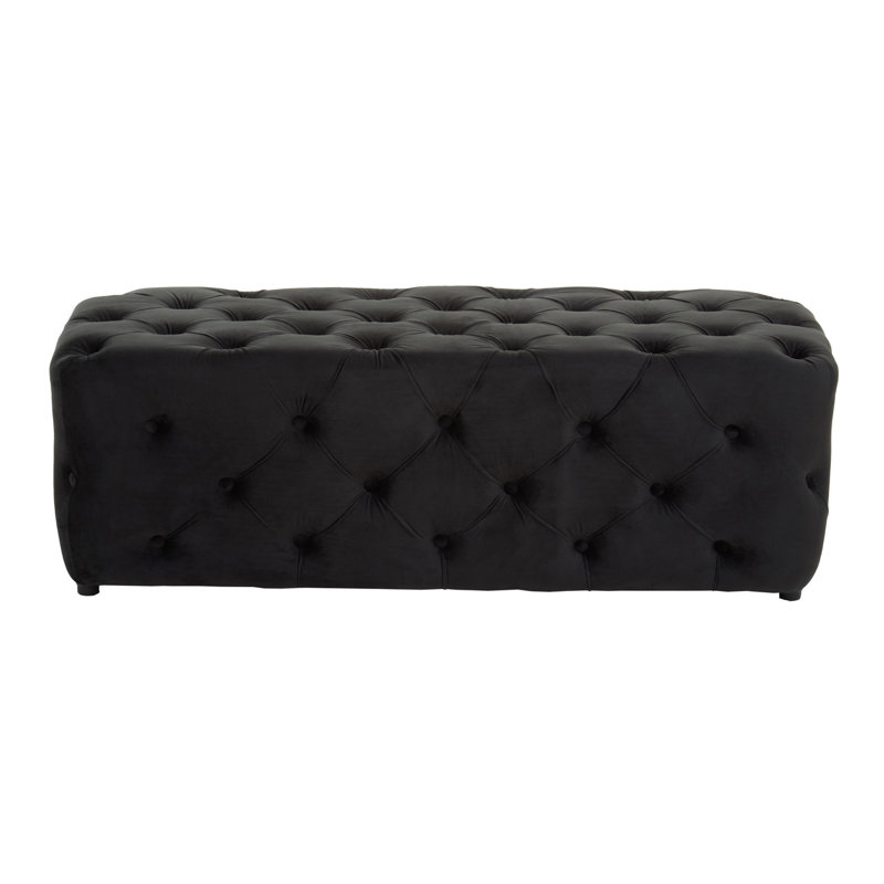 Fason Polyester Blend Upholstered Bench, Black