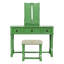Ensemble de coiffeuse moderne unique pour chambre à coucher avec tabouret, miroir pliable et tiroirs, placage MDF couleur pomme, meuble coiffeuse 1 pièce-66783889