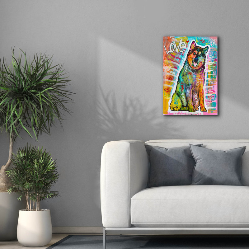 «Love Puppy - Old Blue Eyes» par Dean Russo, art mural sur toile, H 26 po x l 18 po x P 0,75 po