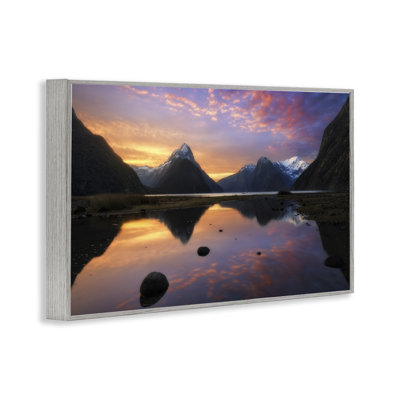 Milford Sound Sunset Framed Giclee, design by Lincoln Harrison