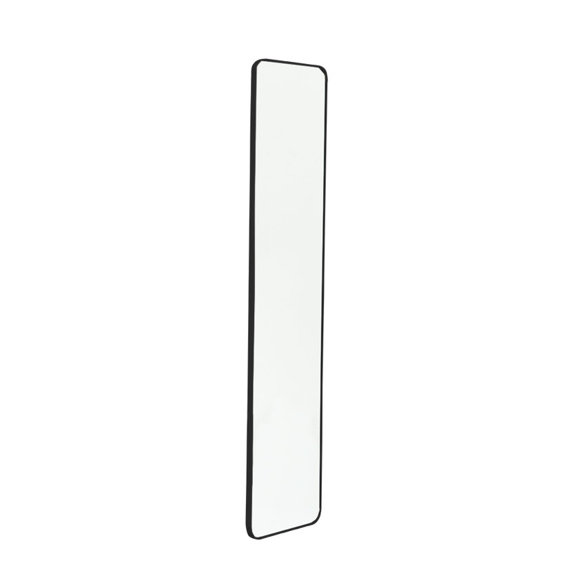 Modern Rectangular Metal Floor Hotel Dressing Mirror, Black, 118 cm H x 28 cm W