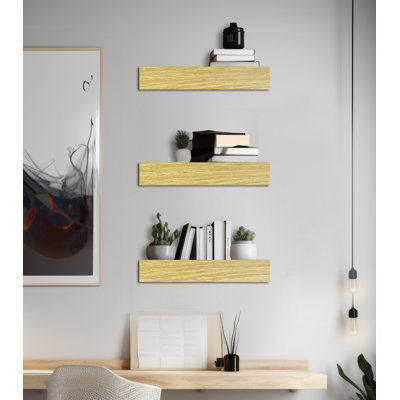 3 Piece Oak Floating Shelf