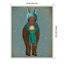 «Donkey Blue Hat and Scarf» par Fab Funky, impression sur toile encadrée