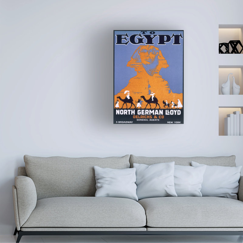 Art anglais sur toile, English School égyptienne, H 19 po x l 14 po