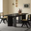 62.99" Black Rectangle Solid Wood Dining Tables-1355422864