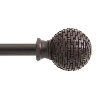 Richmond Weathered Brown Adjustable 0.625" Single Curtain Rod