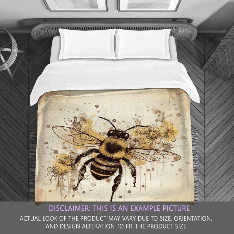 Bee Flower Polyester Comforter, Queen Comforter
