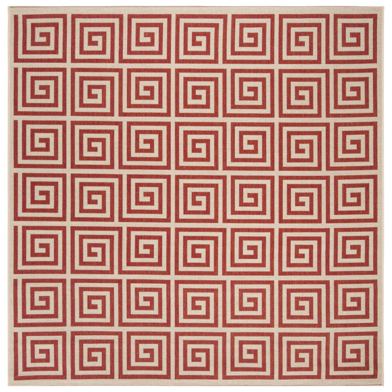 Tapis d'intérieur / extérieur géométrique Gowanus 100 Performance, Carré 6 pi 7 po