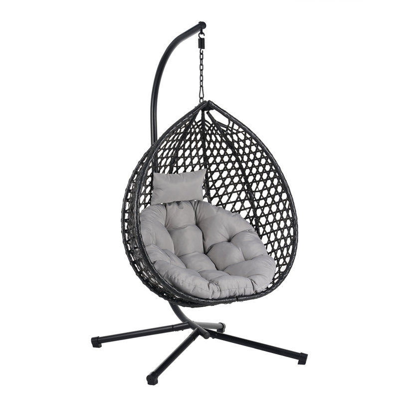 Chaise suspendue polyvalente pour l'intérieur et l'extérieur, Tissu noir