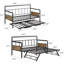Lit de jour avec lit gigogne, lit de jour simple avec lit gigogne escamotable, structure de lit simple en métal avec support en lattes d'acier, canapé-lit-52242499