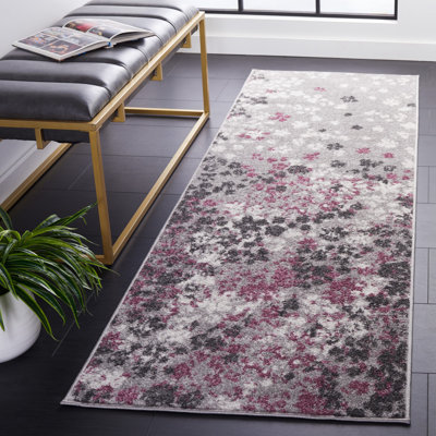 Makeba Floral Gray/Purple Area Rug