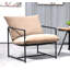 Fauteuil d'appoint élégant en velours moderne avec structure en métal et confort d'assise profond