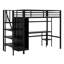 Structure de lit mezzanine simple en métal avec bureau, lit mezzanine haut moderne avec garde-robe-1921117458