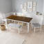Ensemble de table de salle à manger six pièces avec quatre chaises rembourrées et banc-859789974