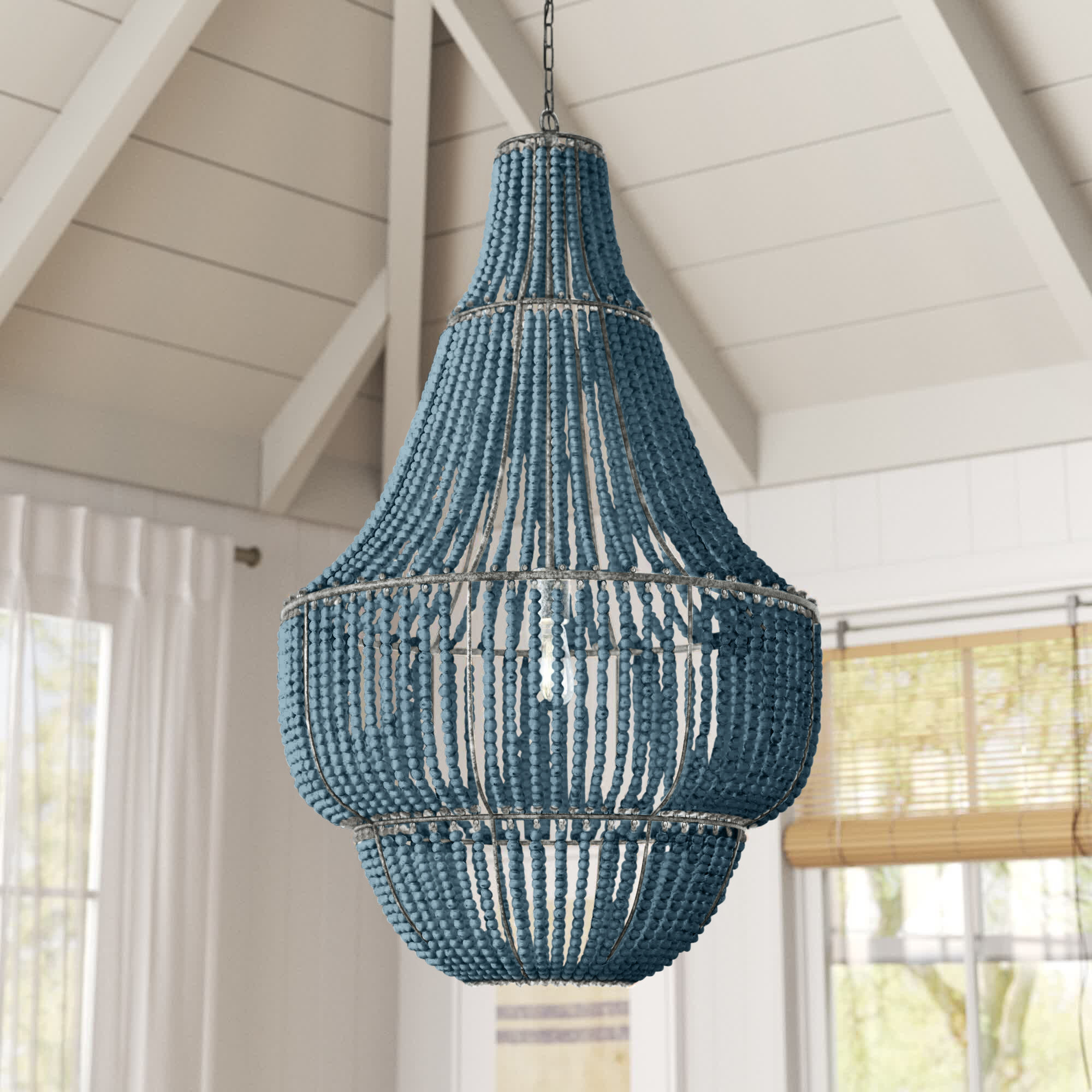 Bungalow Rose Aidescombe 1-Light Single Geometric Pendant with Beaded Accents & Reviews | Wayfair