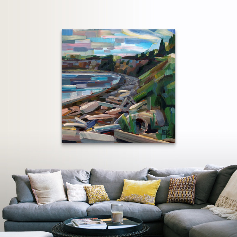 «Early Morning on the Beach» par Brooke Borcherding, reproduction d'art sur toile, H 48 po x l 48 po x 1,25 po, Toile tendue