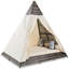 Lit de jour pour la tente d'extérieur avec coussins - brun et beige, coussins confortables, structure, pieds réglables, lit de bronzage pour la terrasse, structure, bord de piscine beige