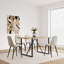 Ensemble de 4 chaises de salle à manger modernes, siège rembourré en tissu de lin-1005743862