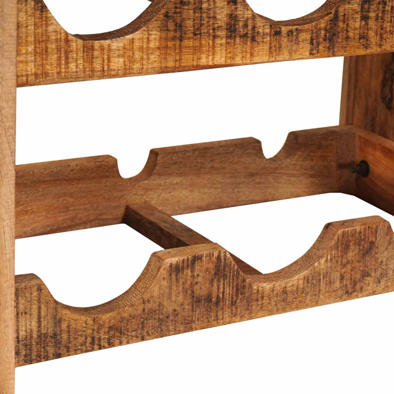 Solid Wood Open Shelving Wine Bottle Rack Brown, Light Brown, 33cm H x 60cm W x 45cm D