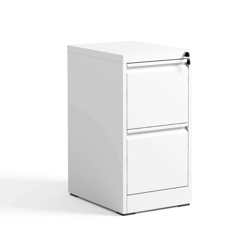 Classeur en métal à 2 tiroirs avec serrure, acier, vertical, inclinable, rangement spacieux pour classeur vertical de bureau