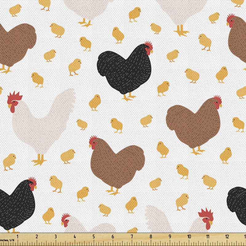 Aurea Cartoon Domestic Birds Fabric