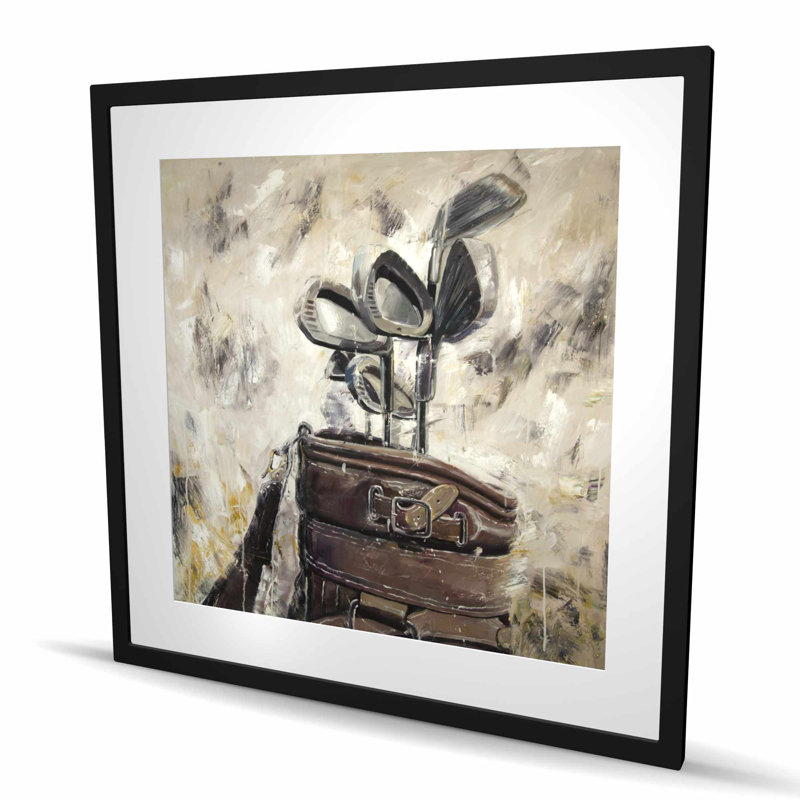 Impression de bâtons rétro et sac de golf | Man Man Home Decor, Noir