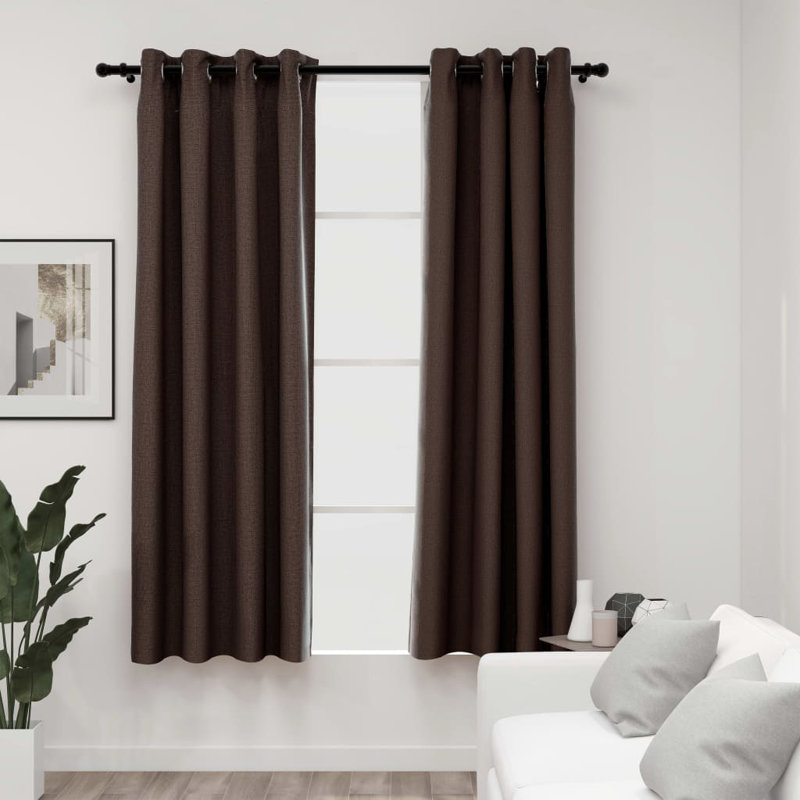Chaarvi Blackout Curtain Pair, 140cm Width x 175cm Drop, Taupe