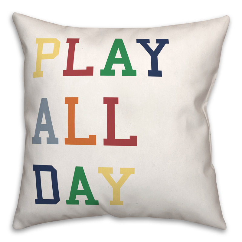  Coussin Play All Day, 16 po x 1 po