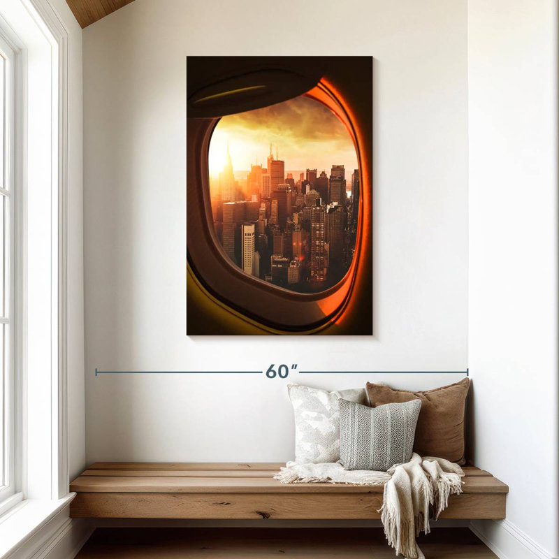 Aime Manhattan From Plane Window, 45" H x 30" W