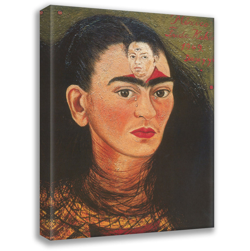 «Diego and I» par Frida Kahlo, toile tendue avec châssis, H 24 po x l 17 po