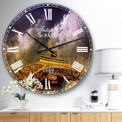Paris Eiffel Towerand Gorgeous Sky - French Country Wall Clock