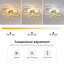 Modern 69cm Dimmable Gold Ring LED Flush Mount With Remote