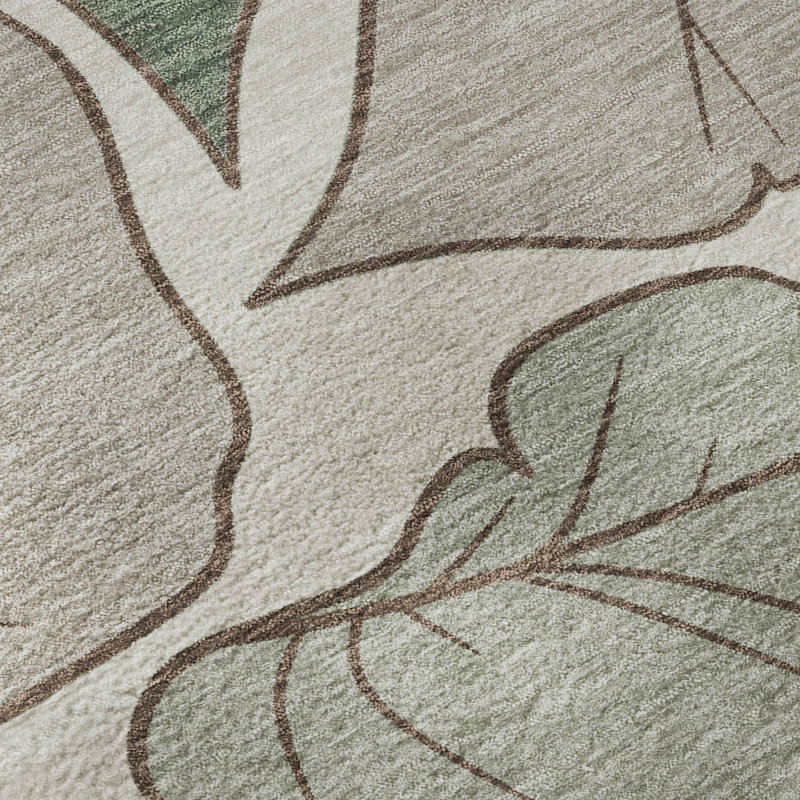 Tapis botanique de qualité supérieure lavable à la machine Mayfield AMF2348, Basil, 10 pi x 14 pi