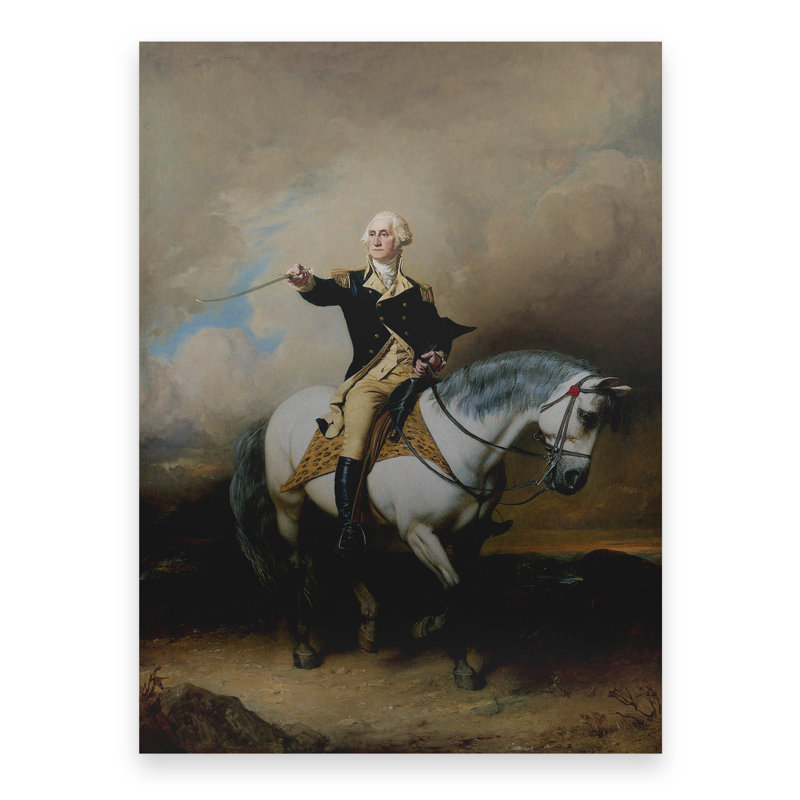 Art flottant en aluminium brossé «Portrait Of George Washington» par John Faed