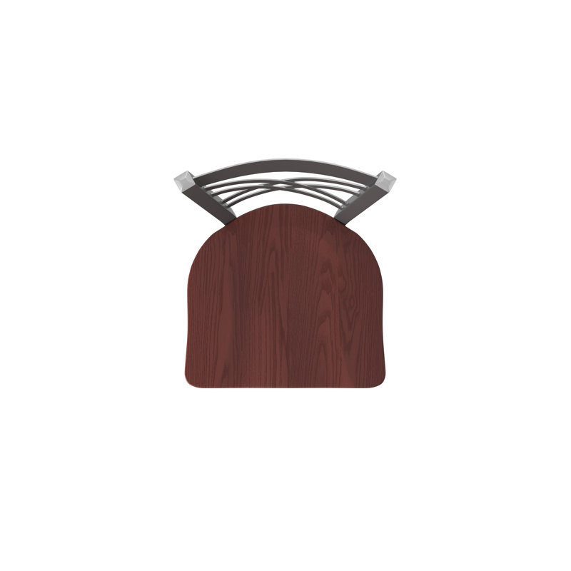 Tabouret tournant 820 Catalina, Bois - Chêne cerise foncé, Tabouret de comptoir (siège d'une hauteur de 25 p