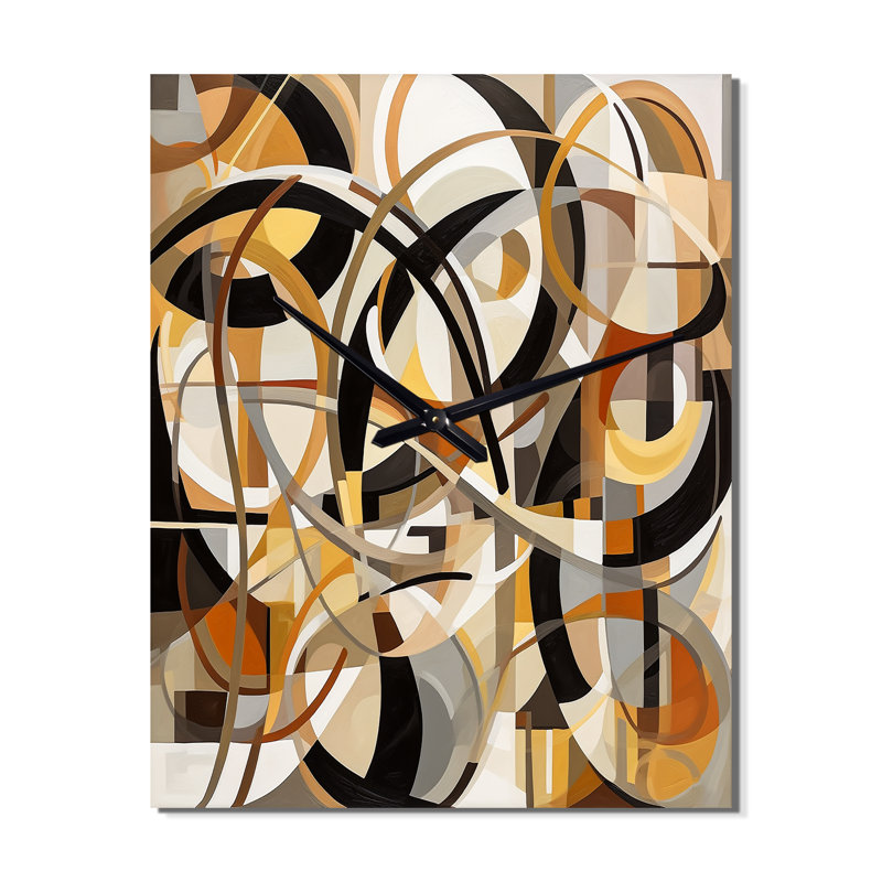 Isamary - Abstract Mid Century Wall Clock, 32" H x 16" W x 1" D