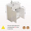 Ensemble de meuble-lavabo 24 po avec lavabo, meuble 2 portes, avec tablette, conception sans poignée, lavabo en céramique à bordure épaisse unique, charnière à système de fermeture en douceur, assemblage facile, blanc brillant