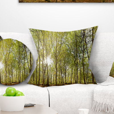 Vue panoramique de la forêt verte - coussin à imprimé paysage
