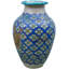 Vase de table intérieur / extérieur bleu / turquoise / blanc antique 10,5 po