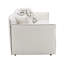Chenille beige, 2 coussins 4 places, housses amovibles, structure intérieure en bois, coussins en mousse pleine largeur de 74 po, pieds en plastique, largeur de produit de 91 po, profondeur de 29 po