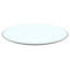Taille: 18,11 po. Plateau de table en verre trempé, surface ronde, plateau de table transparent, feuille de verre ronde.