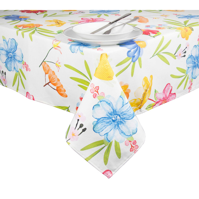 Excelsa table cloth Blooming woven cotton 180x140 cm multicolor