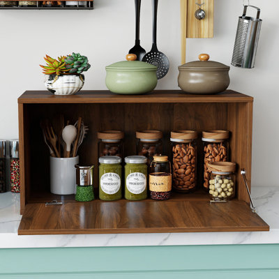 Kitchen Countertop Organizer with Flip-Down Door