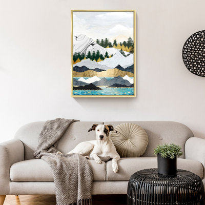 Montagne - Peinture sur toile encadrée