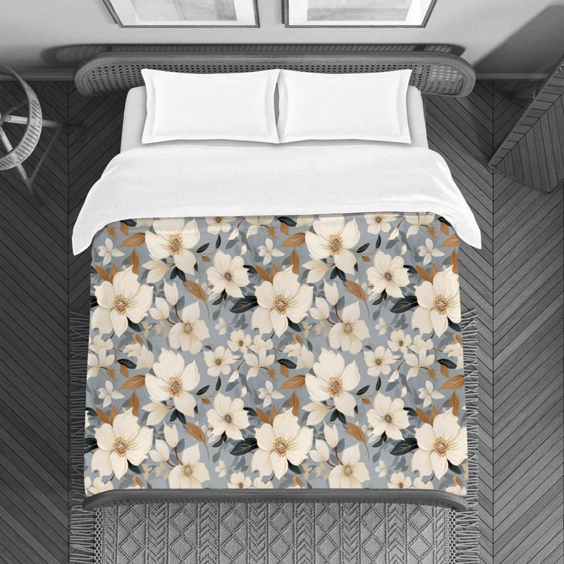 Housse de couette , Housse de couette pour lit simple, Gris/beige