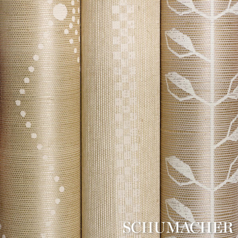 Geo Leaf Floral Paper Wallpaper Roll, Bone/White
